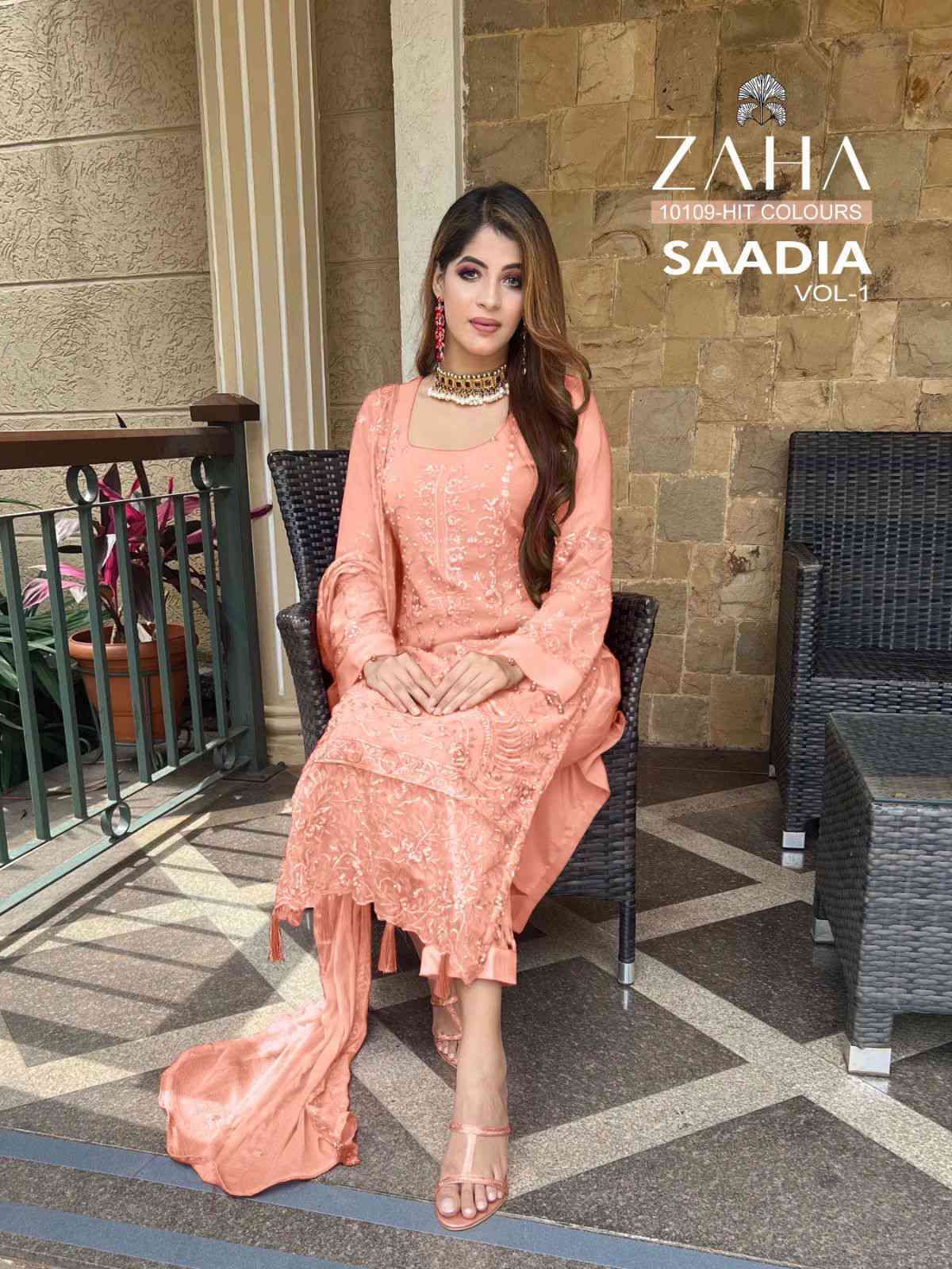 Zaha Saadia Vol 1 Heavy Work Pakistani Salwar Suit