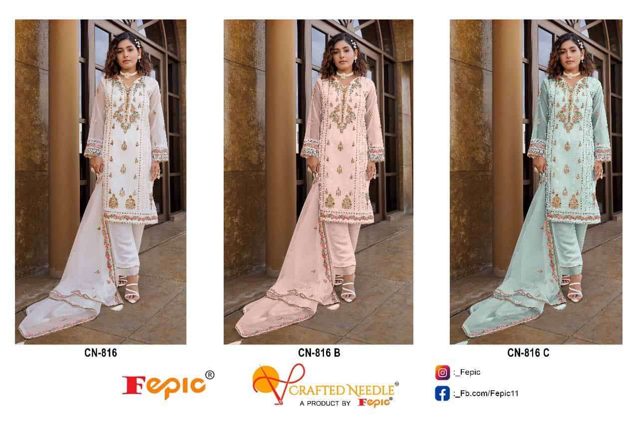 Crafted Needle CN 816 By Fepic Pakistani Designer Style Festive Wear Readymade Wholesalers