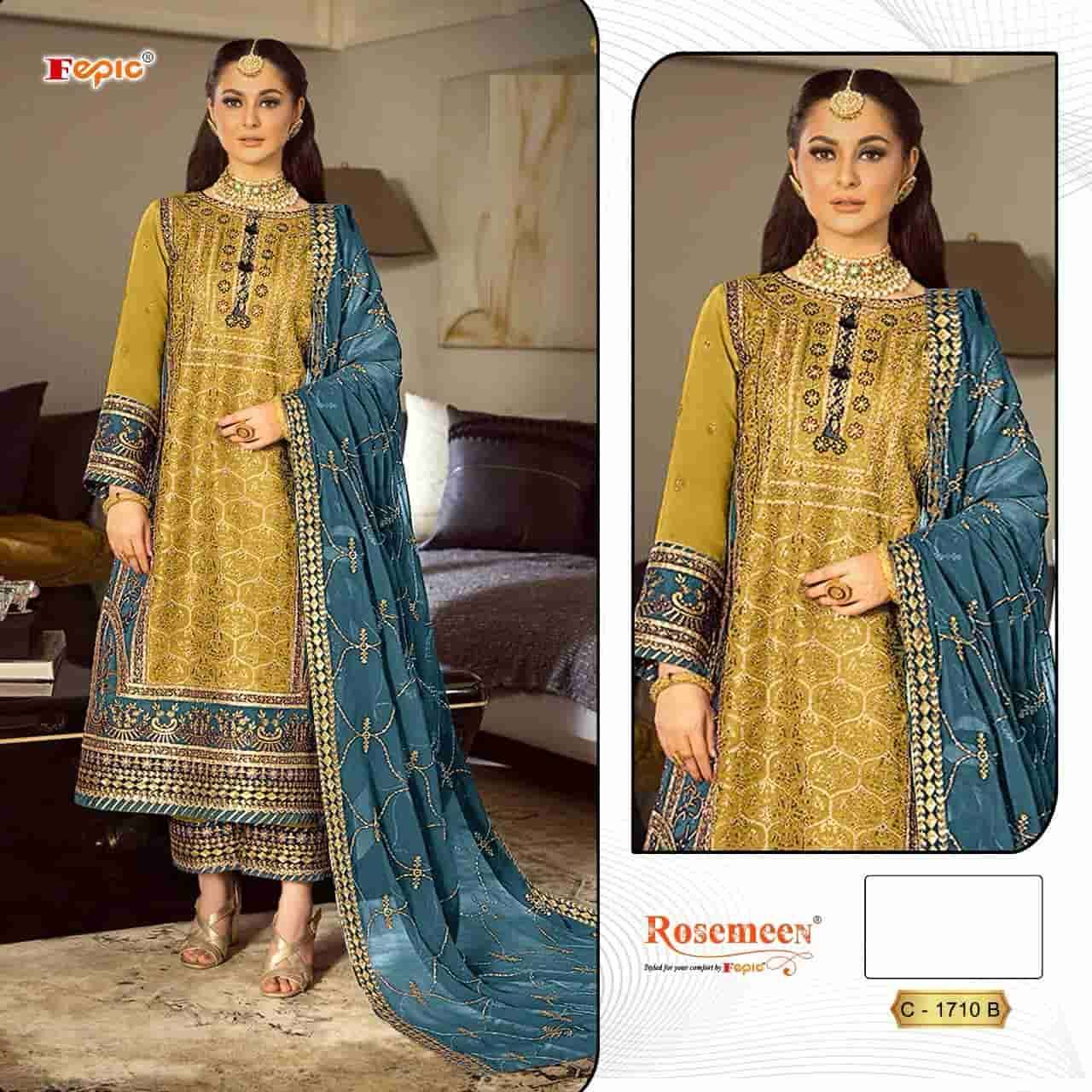 Fepic C 1710 B Pakistani Designer Silk Embroidered Suit Exporter