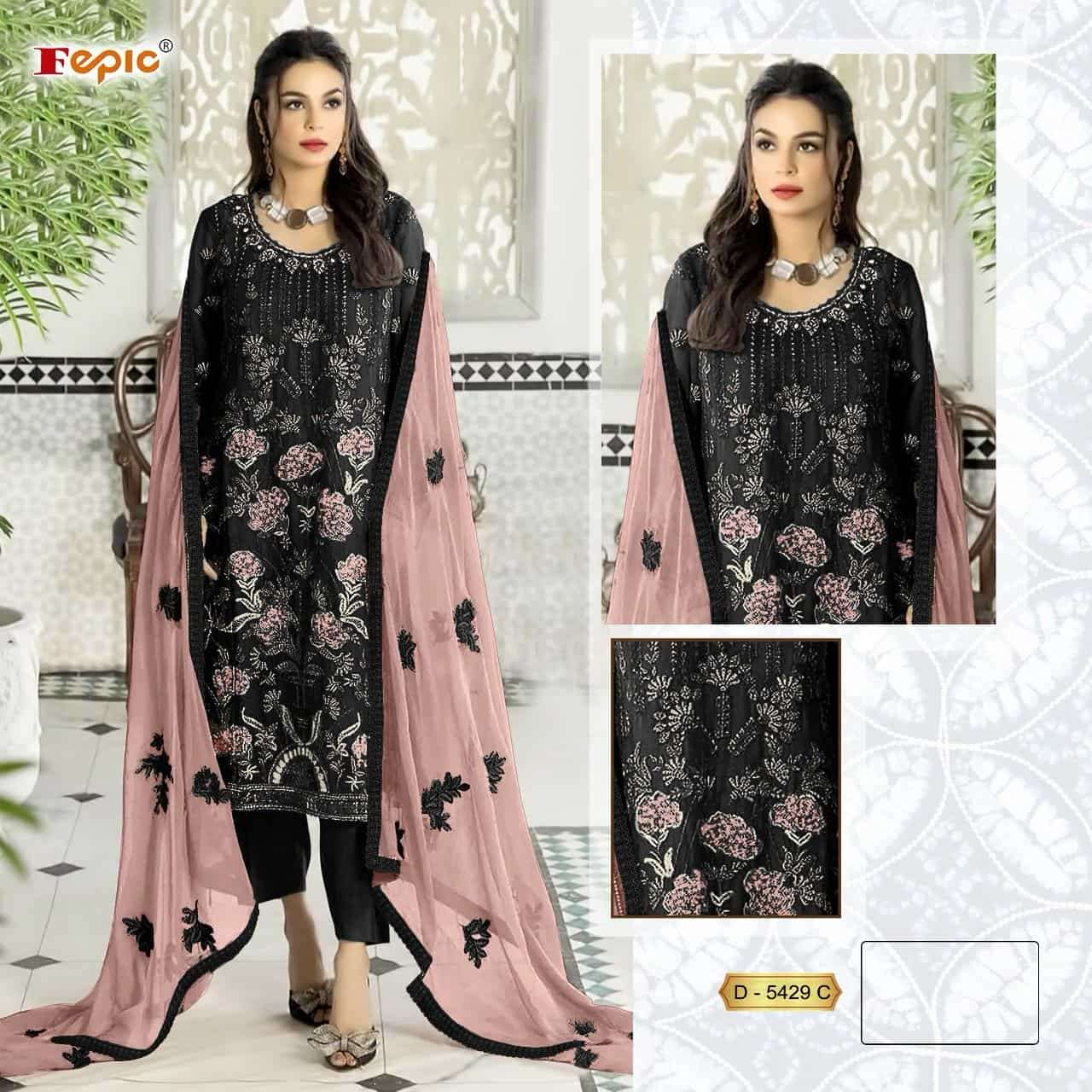 Fepic Rosemeen Embroidered Georgette Salwar Suit