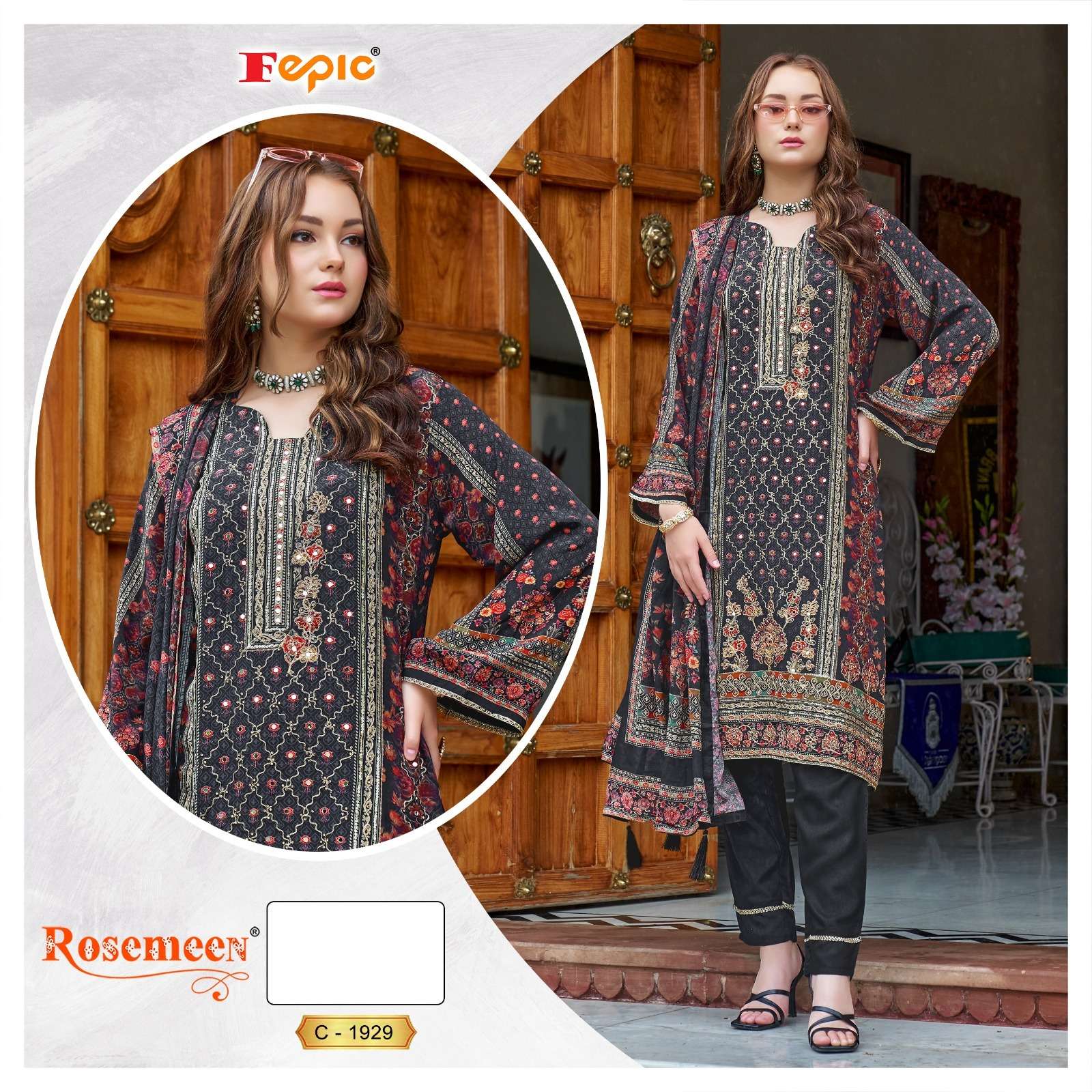 Fepic C 1929 Pakistani Style Designer Printed Salwar Suit Ensemble