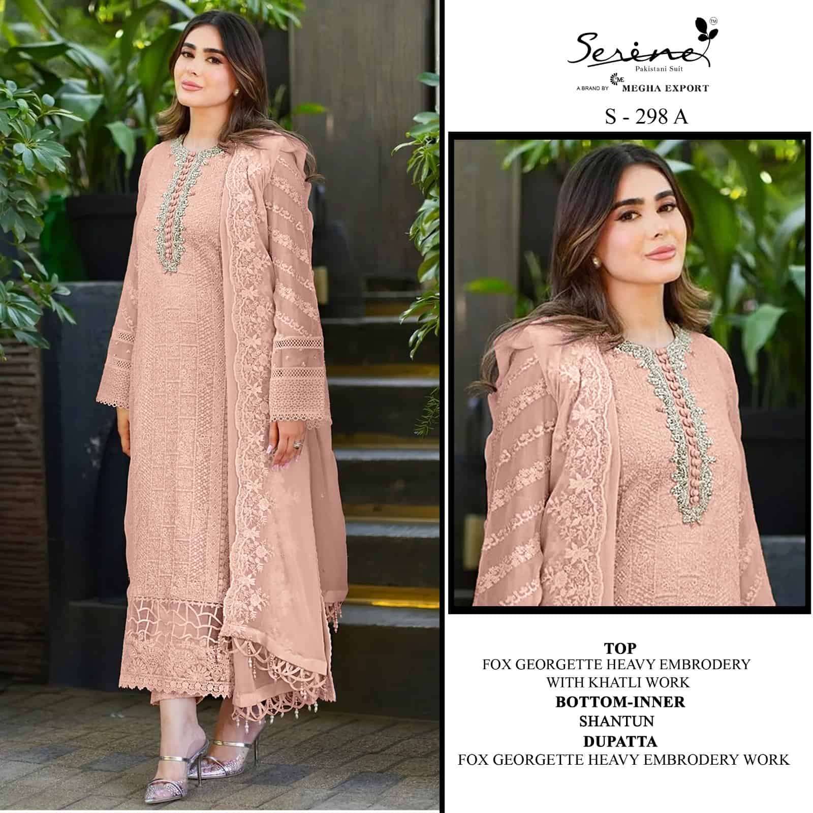 Serine S 298 A Pakistani Festive Wear Style Designer Salwar Suit Exporter