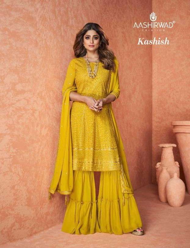 Aashirwad Kashish Designer Readymade Sharara Dress New Ethnic Wear Collection