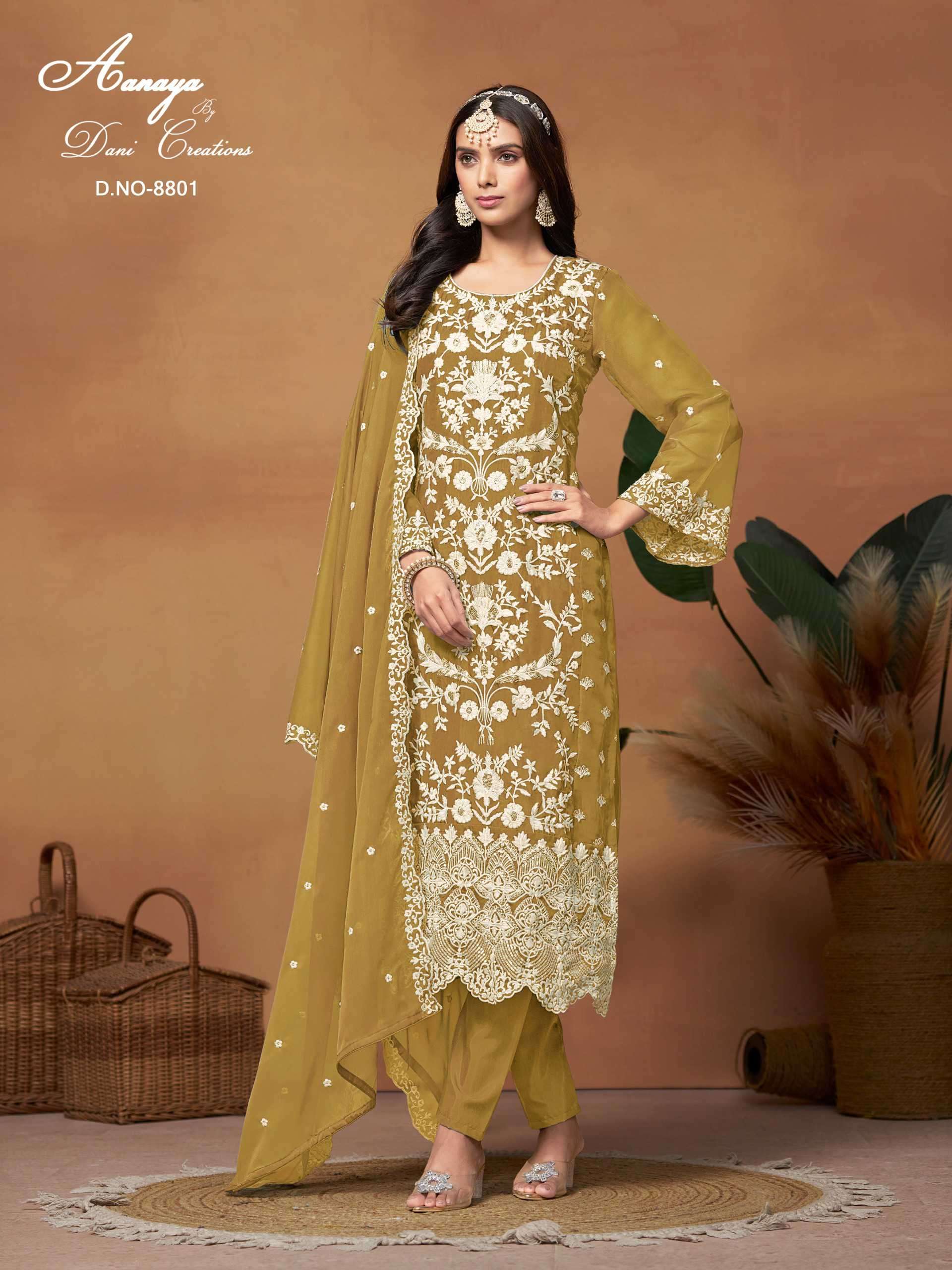 Aanaya 8801 Soft Organza Pakistani Suit