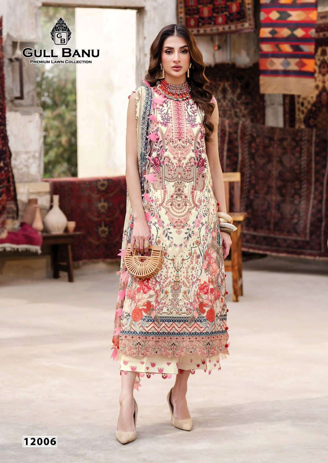 Gul Ahmed Gullbanu Vol 12 Pakistani Style Cotton Dress Catalog Wholesalers