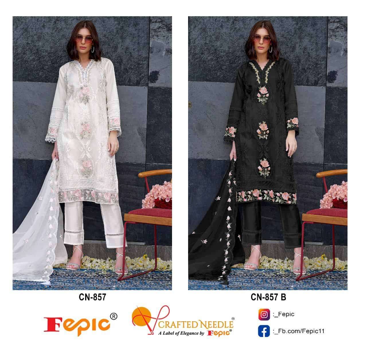 Crafted Needle CN 857 By Fepic Fancy Designer Style Pakistani Readymade Collection