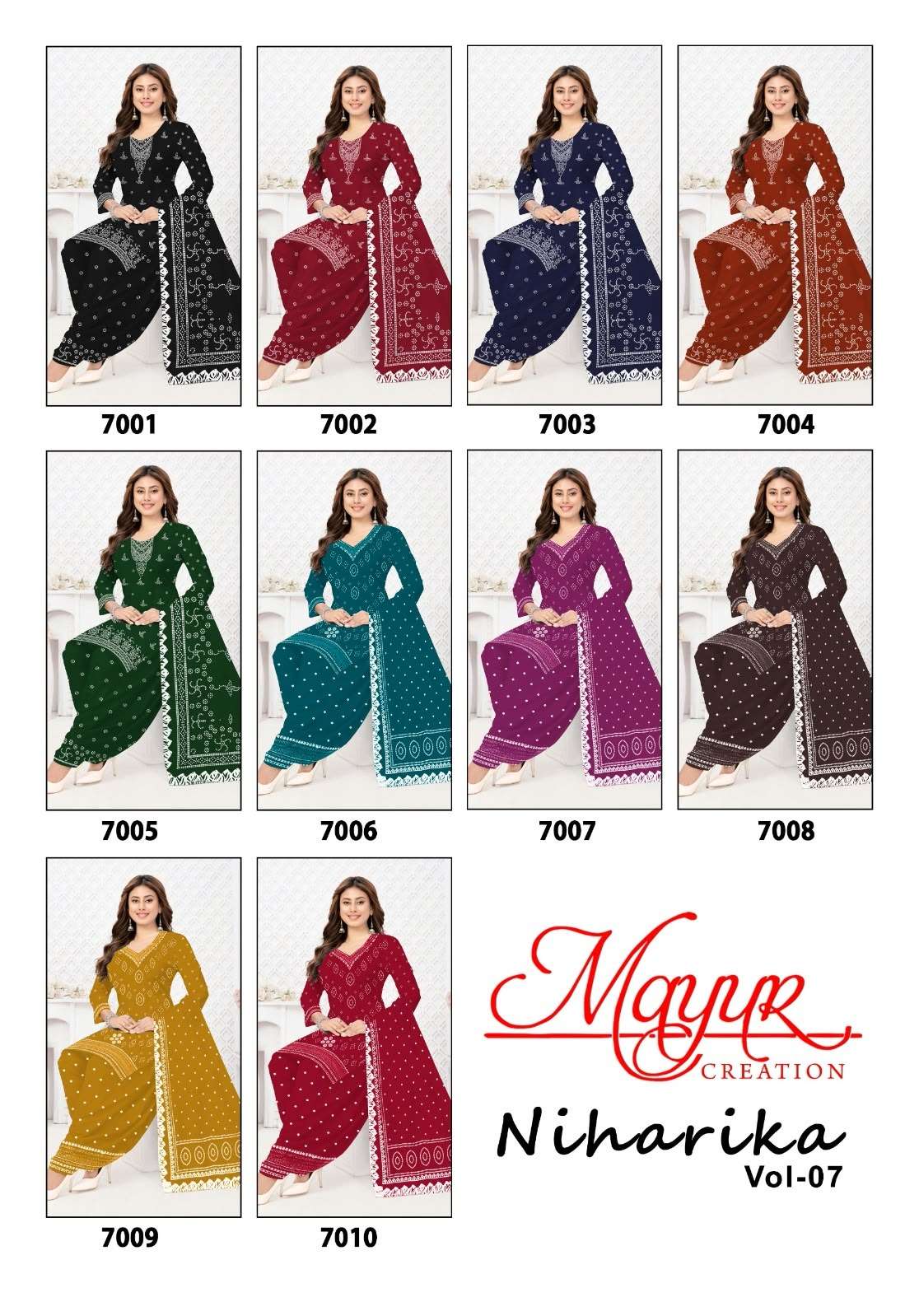 Mayur Niharika Vol 7 Pure Cotton Dress Material