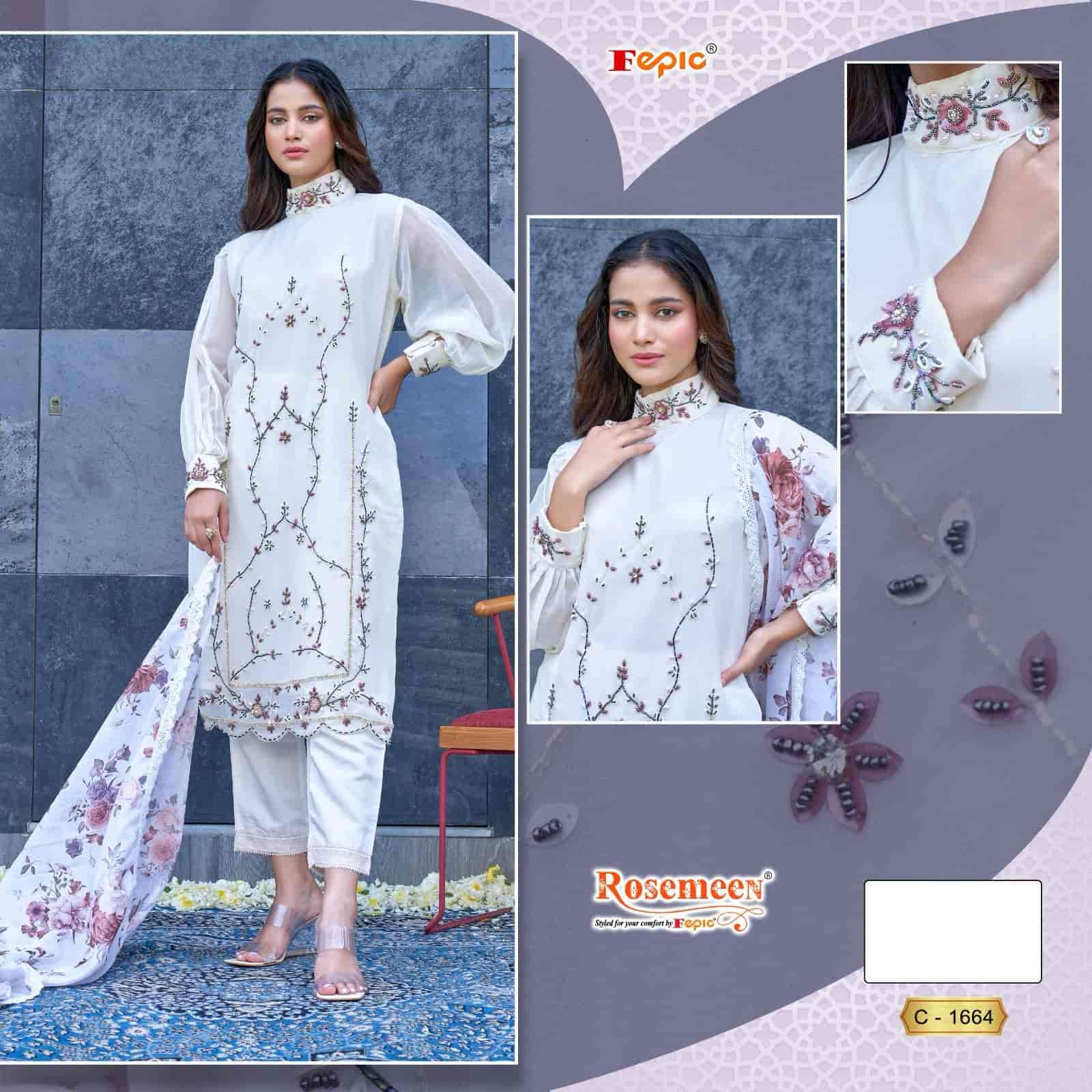 Fepic C 1664 Pakistani Style Designer Georgette Salwar Suit Exporter