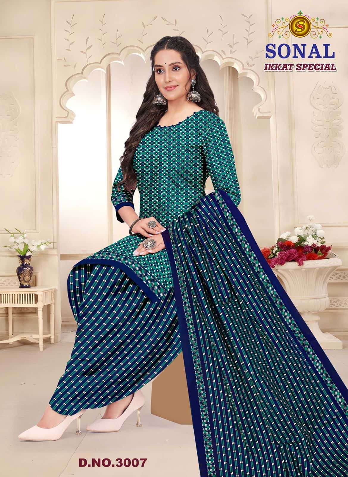Sonal Textile Ikkat Special Vol 3 Pure Cotton Printed Suit Exporters