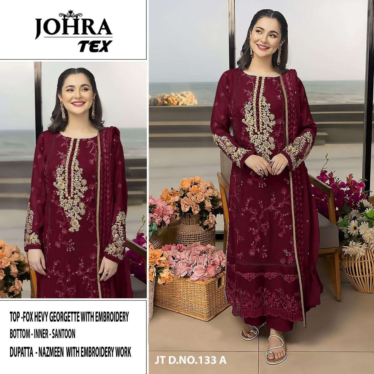 Johra Tex Jt 133 Colors Pakistani Designer Weeding Function Dress