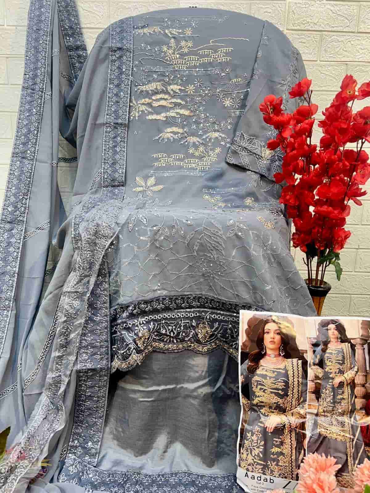 Zaha 10291 B Party Wear Style Designer Pakistani Embroidered Suit Ensemble