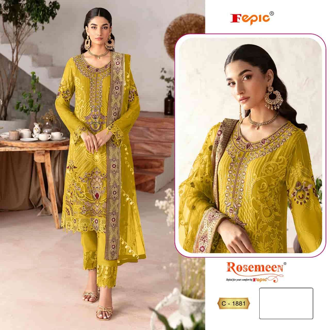 Fepic C 1881 A Pakistani Organza Embroidered Designer Suit Ensemble