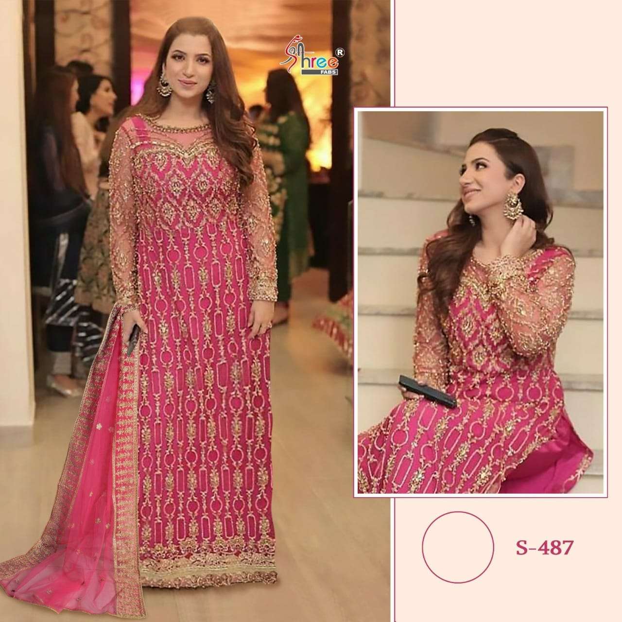 Shree Fabs S 487 Embroidered Suit Ensemble