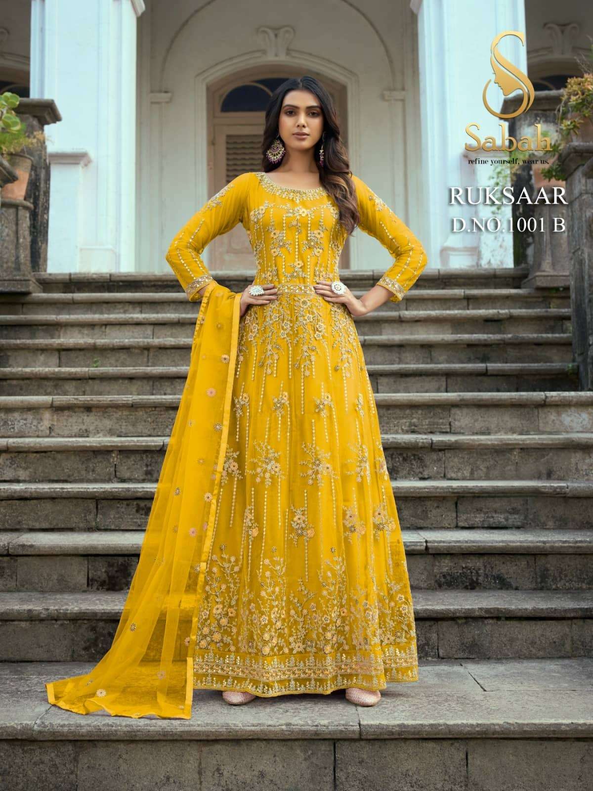 FK Fashion Sabah Ruksaar 1001 Colors Party Wear Designer Gown