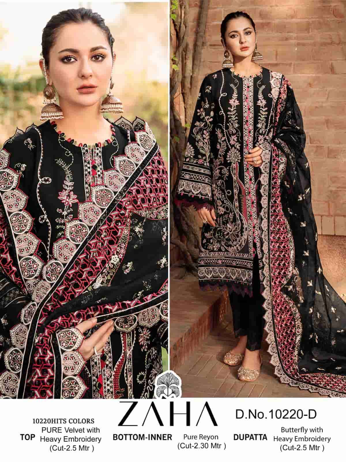 Zaha 10220 A Festive Wear Style Heavy Designer Pakistani Velvet Salwar Suit
