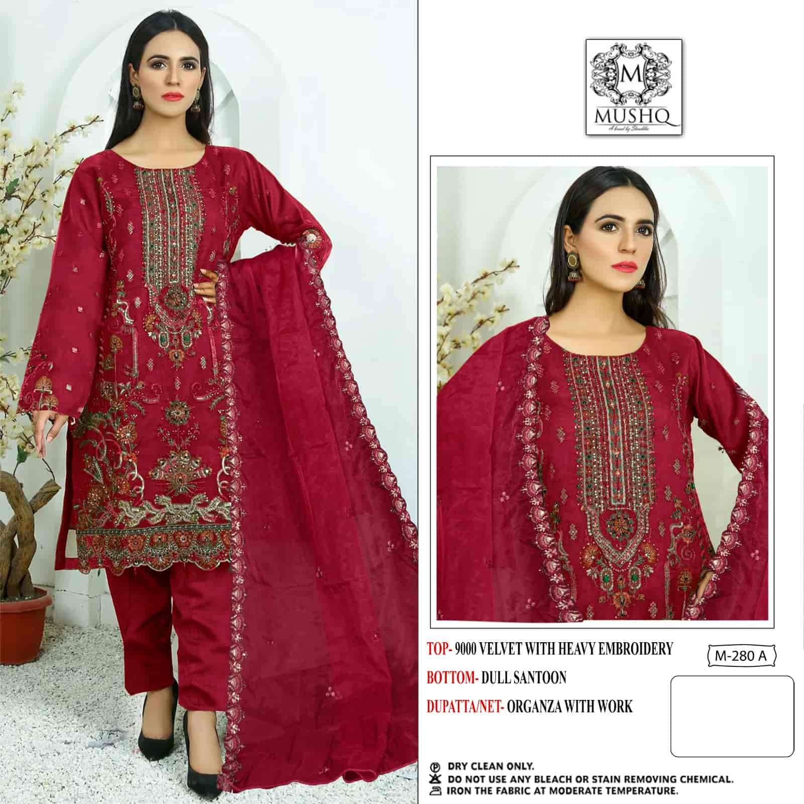 Mushq M 280 A Festive Wear Style Designer Velvet Salwar Suit Exporter