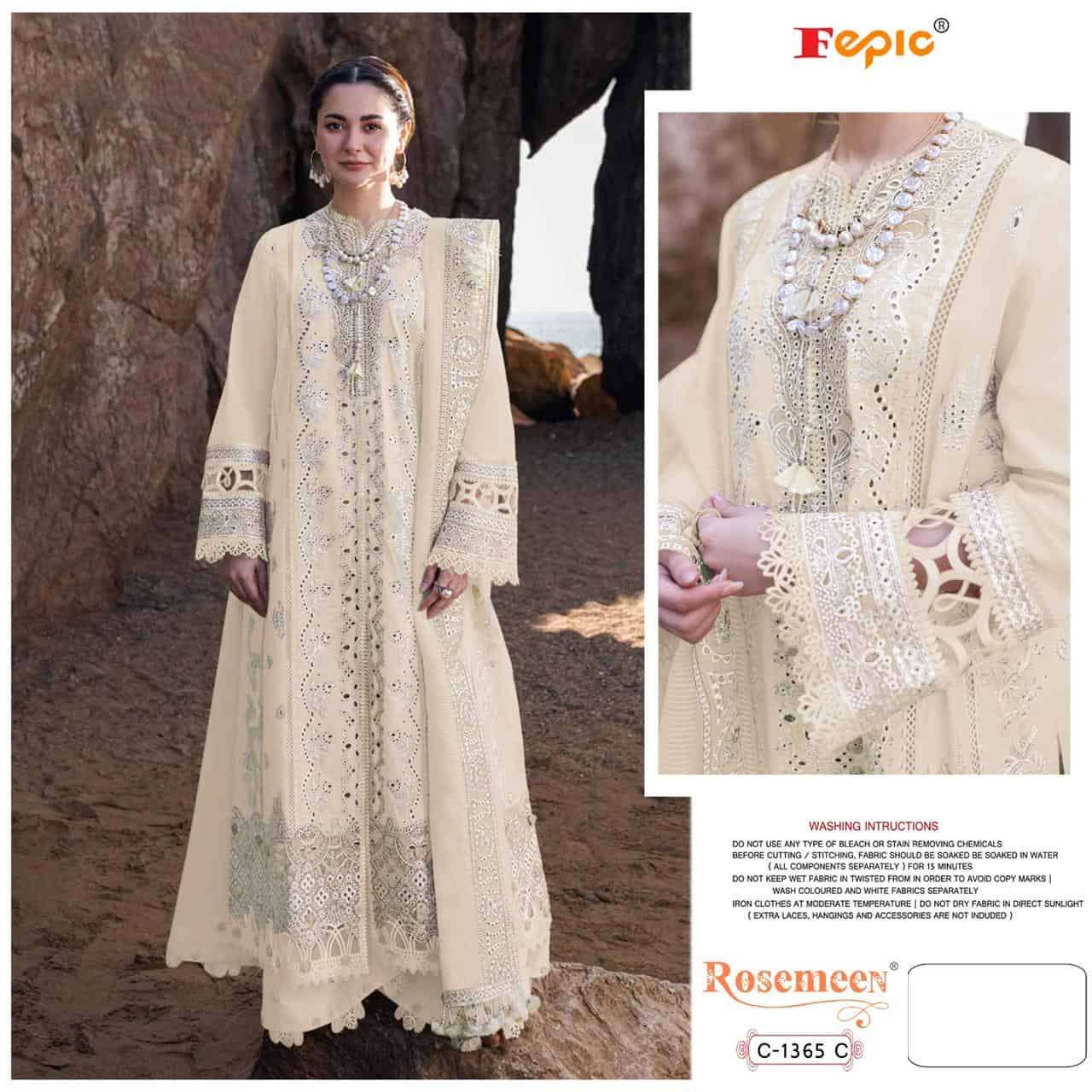 Fepic Designer Embroidered Unstitched Dress
