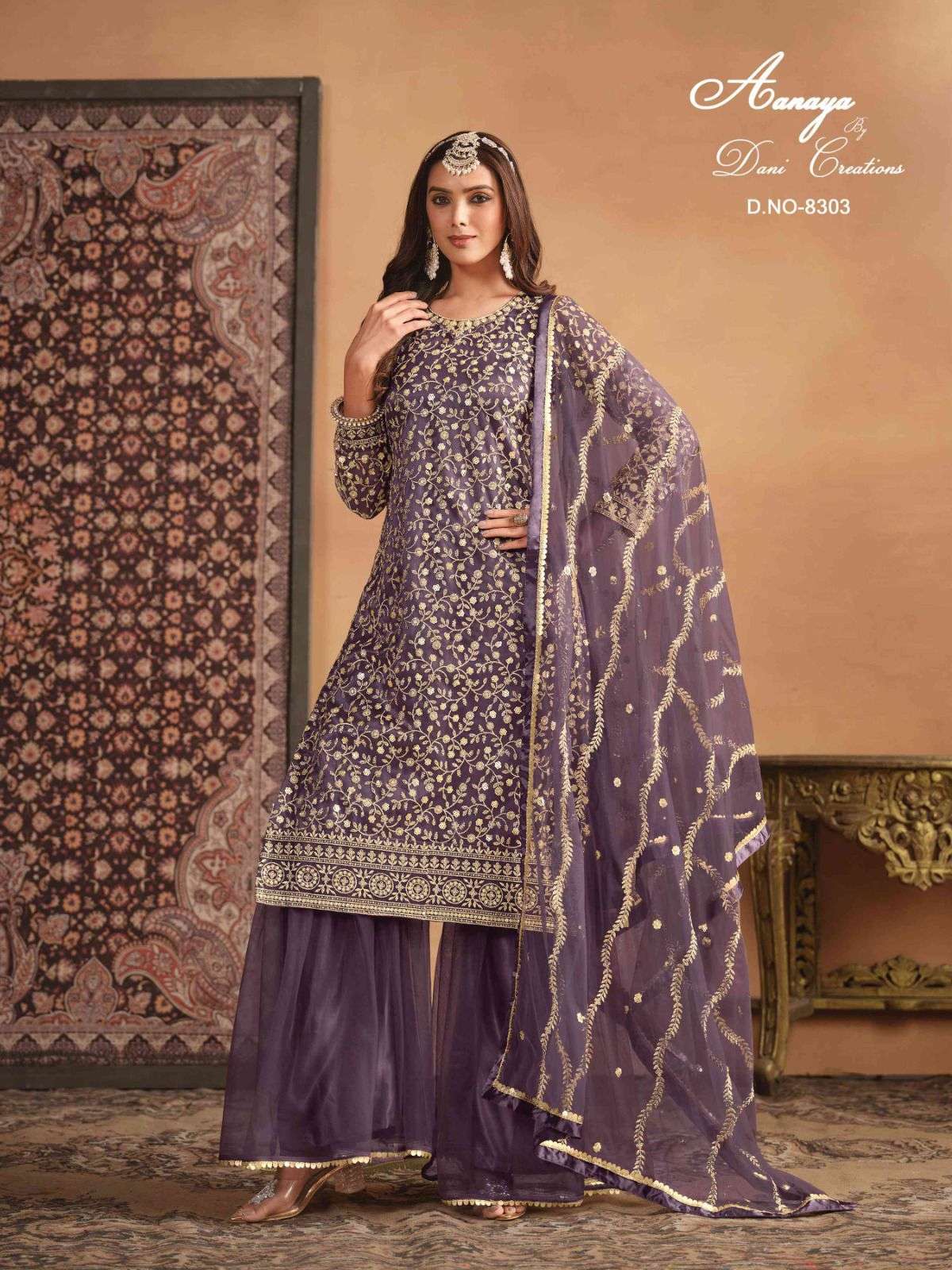 Aanaya Vol 183 8301 To 8304 Embroidered Net Designer Suit Buy