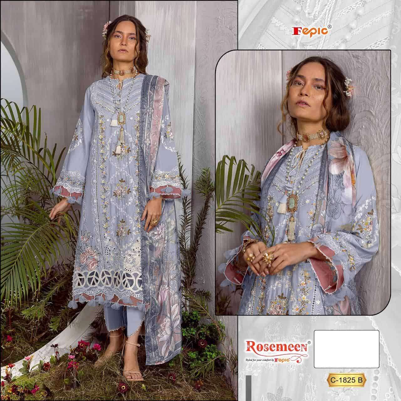 Fepic C 1825 Colors Pakistani Designer Cotton Embroidered Salwar Suit Wholesalers