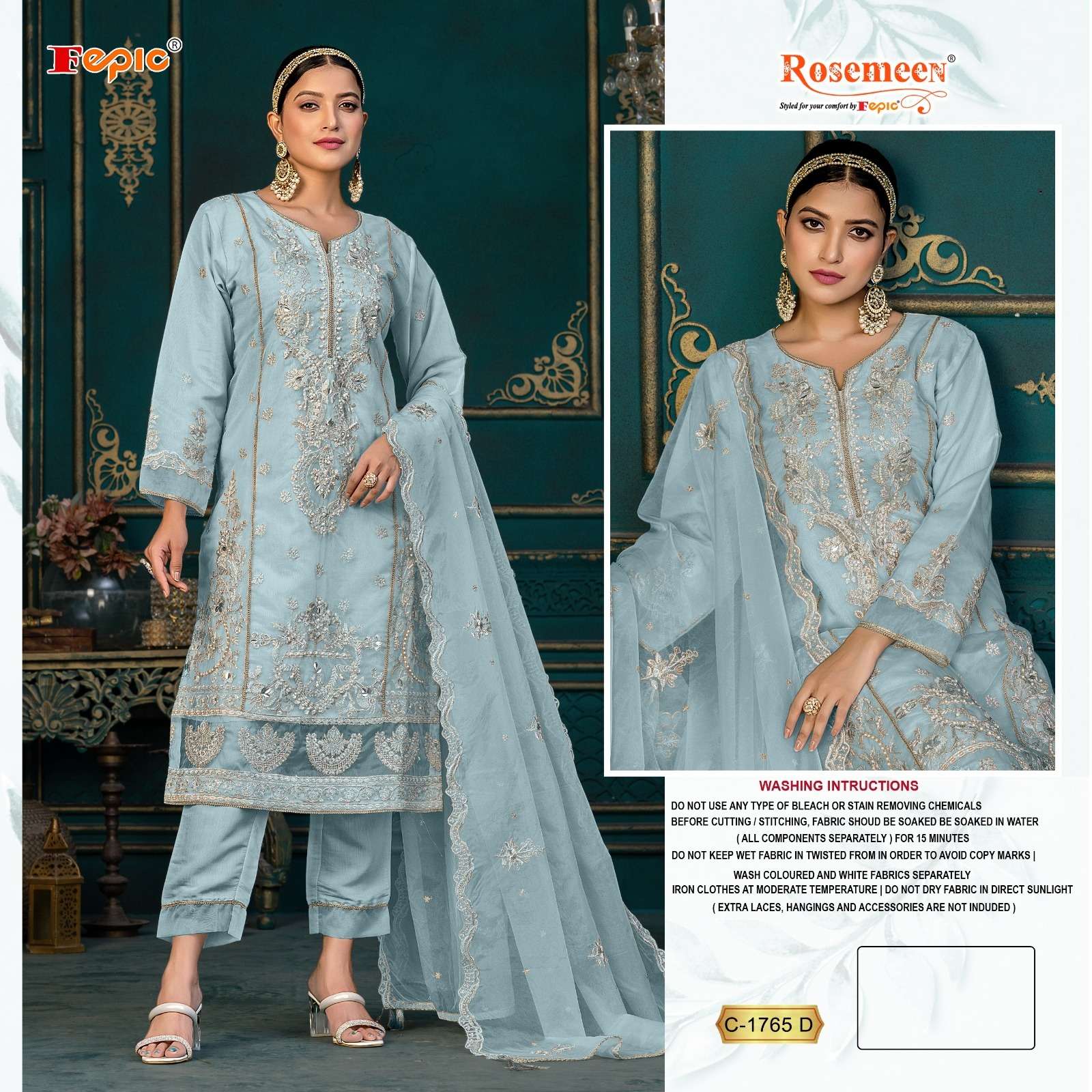 Fepic C 1765 D Pakistani Designer Embroidered Salwar Suit Collection