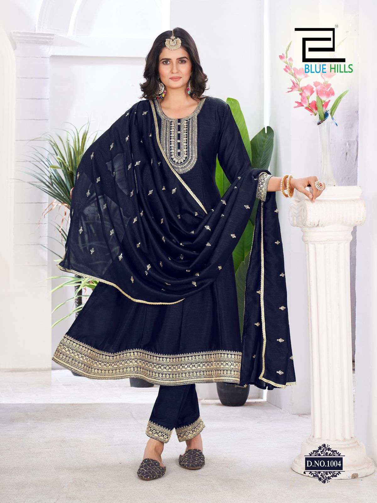 Blue Hills Taj Mahal Anarkali Style 3 Piece Catalog Wholesalers