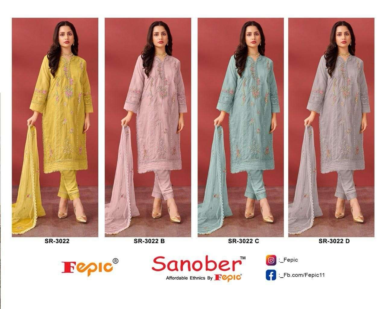 Fepic Sanober Pakistani Festive Suit - SR 3022