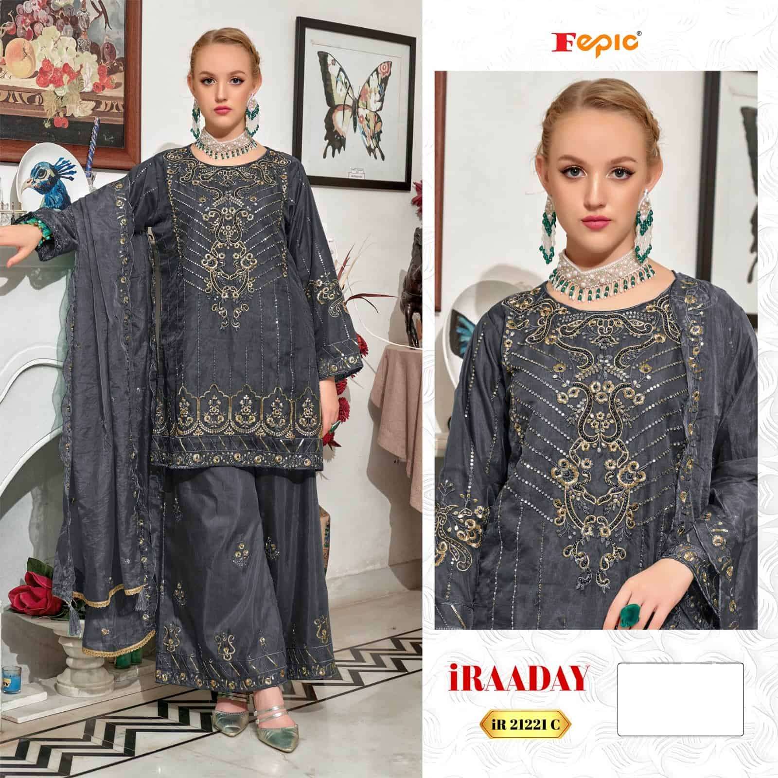 Fepic IR 21221 C Organza Embroidered Designer Pakistani Suit Collection