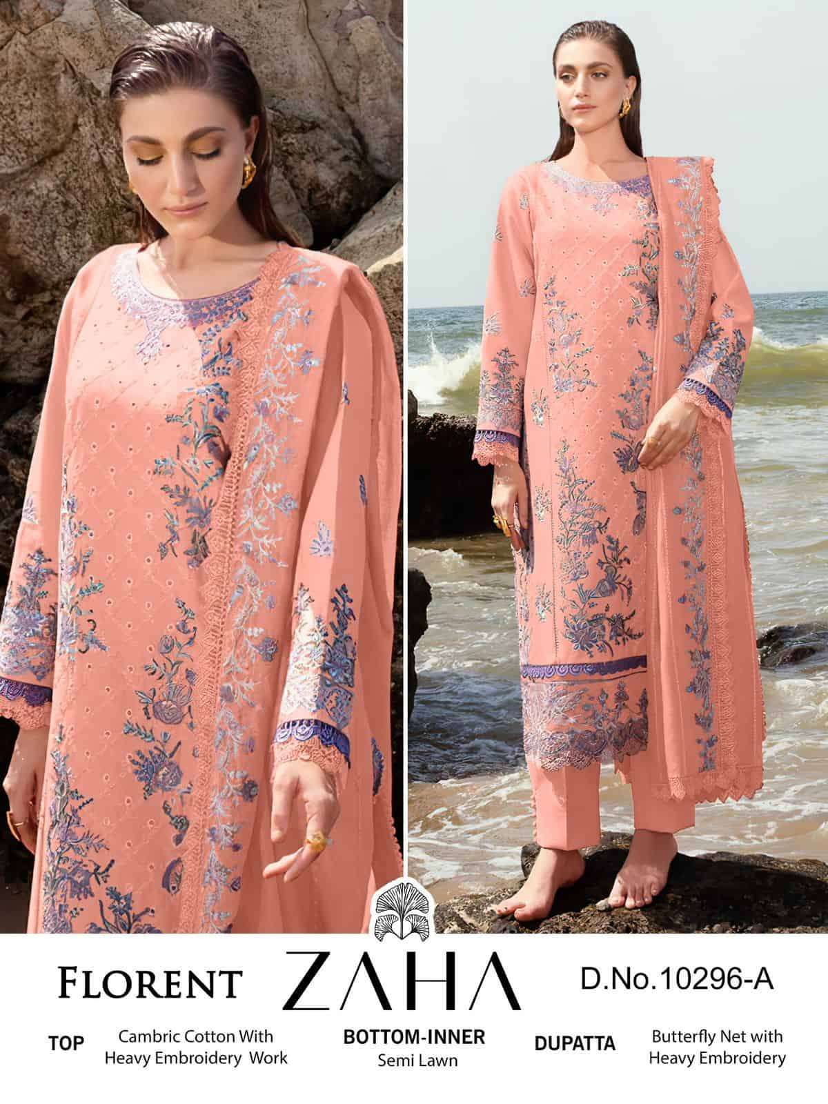 Zaha Florent 10296-A Embroidered Cotton Suit