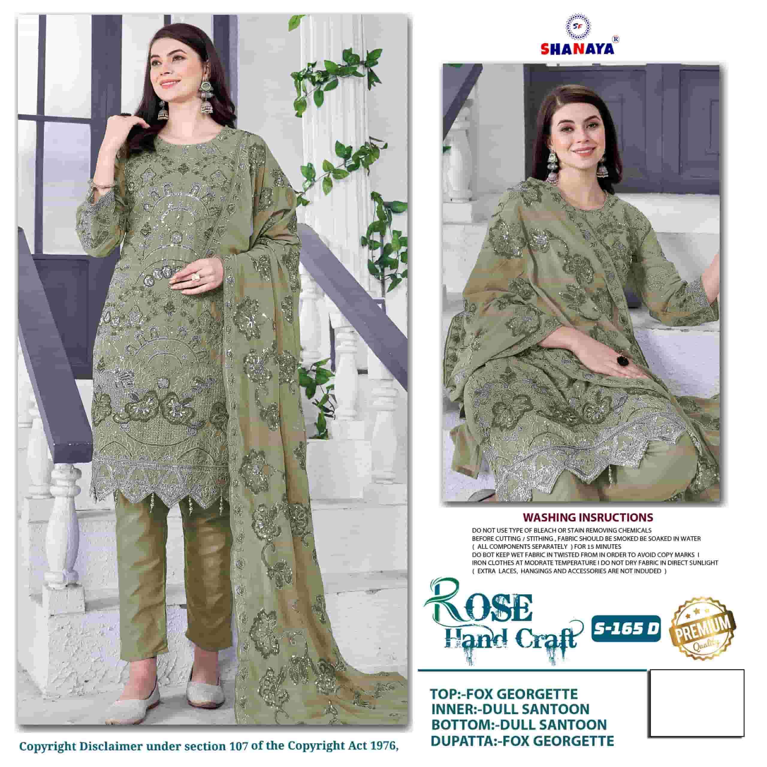 Shanaya S 165 D Pakistani Festive Wear Style Georgette Salwar Suit Ensemble