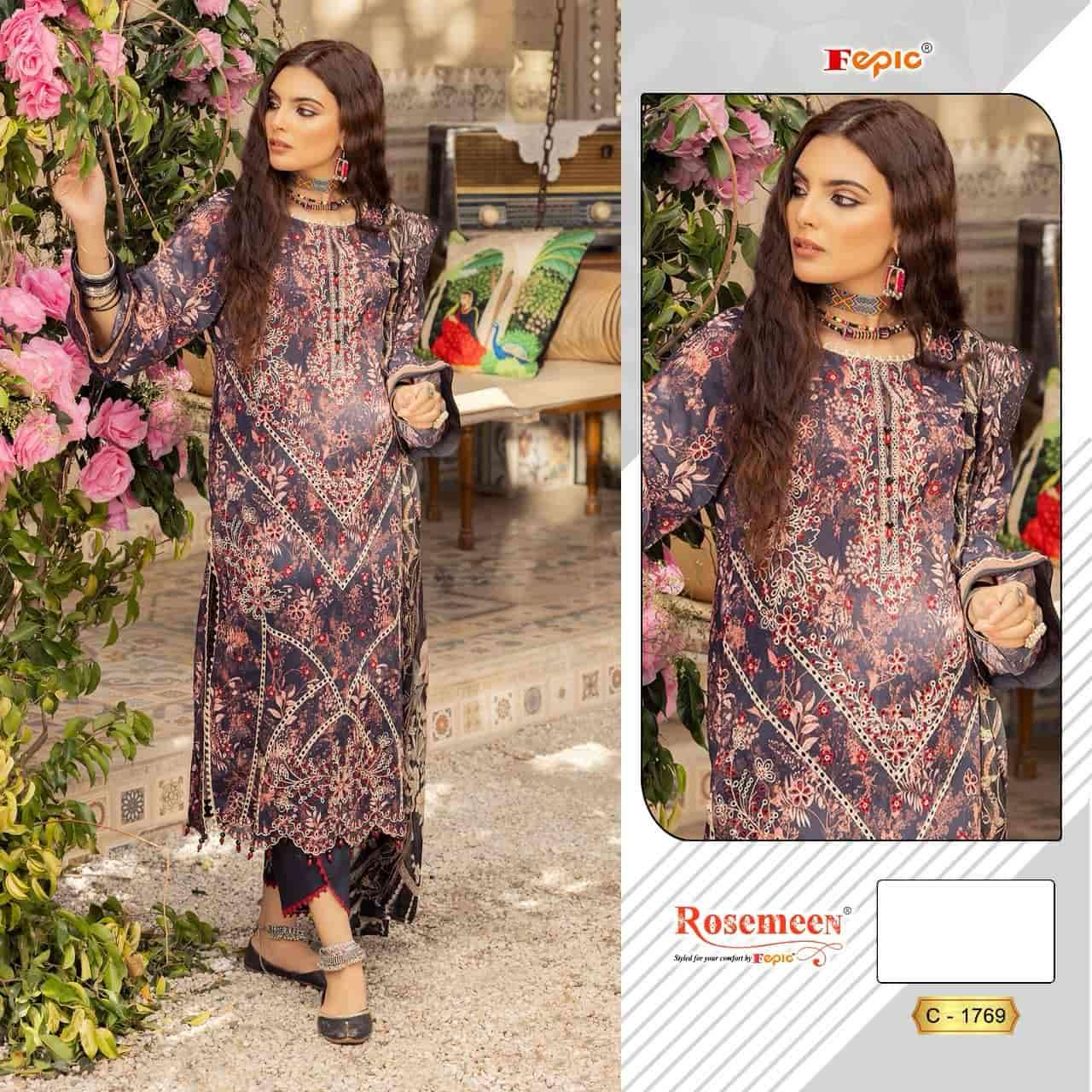 Fepic C 1769 Georgette Embroidered Designer Printed Suit Exporter