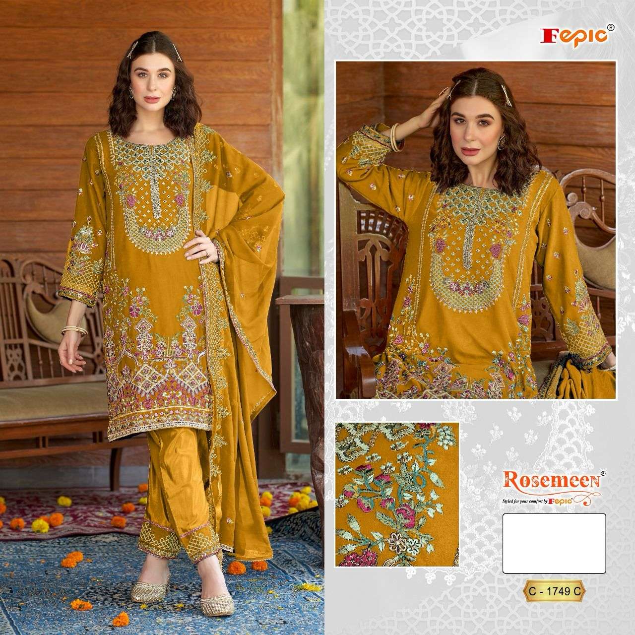 Fepic C 1749 Colors Rosemeen Pakistani Designer Dress