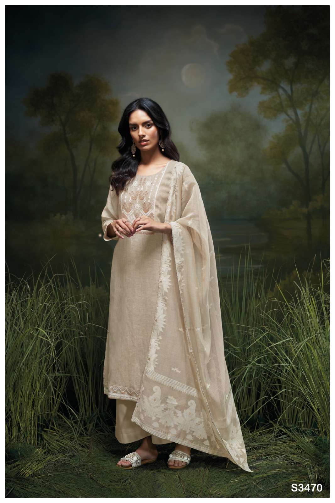 Ganga Fashion Eridani Pure Linen Suit