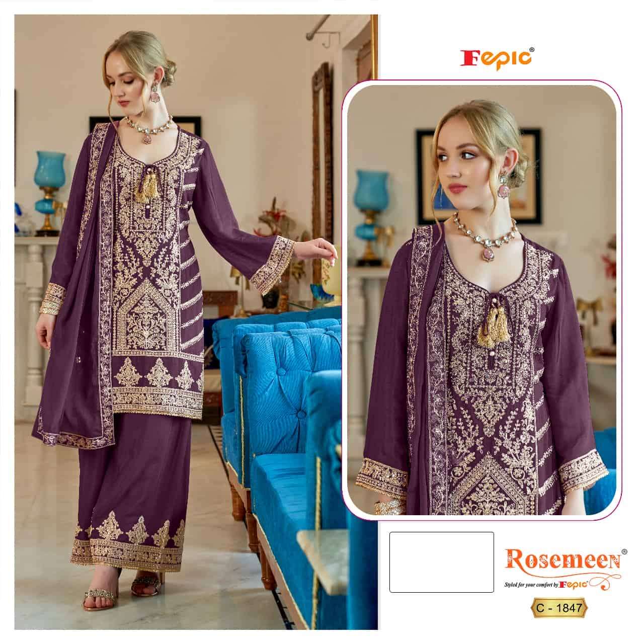 Fepic C 1847 Colors Pakistani Heavy Designer Style Salwar Kameez Wholesalers