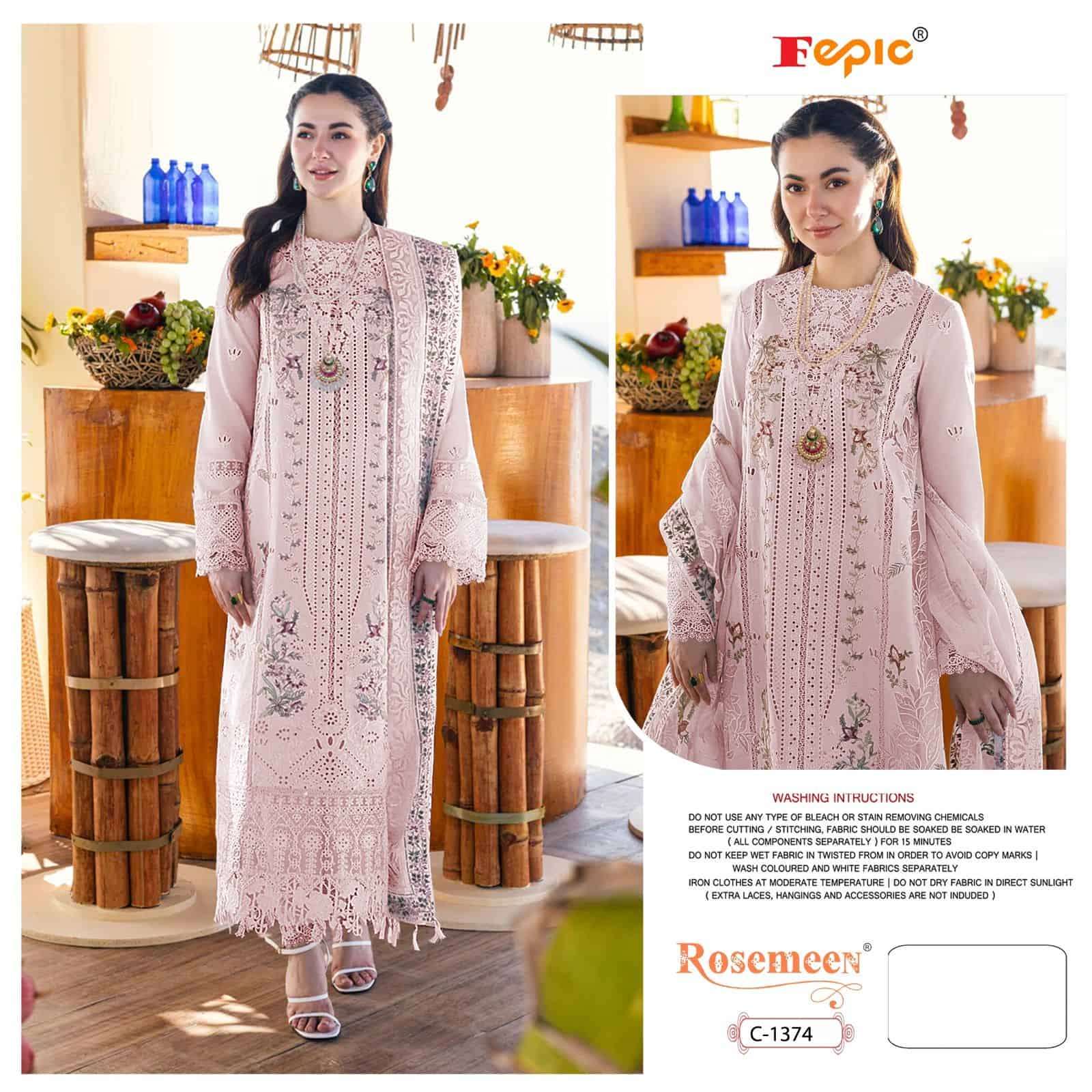 Fepic C 1374 A Pakistani Festive Wear Style Cotton Suit Exporter