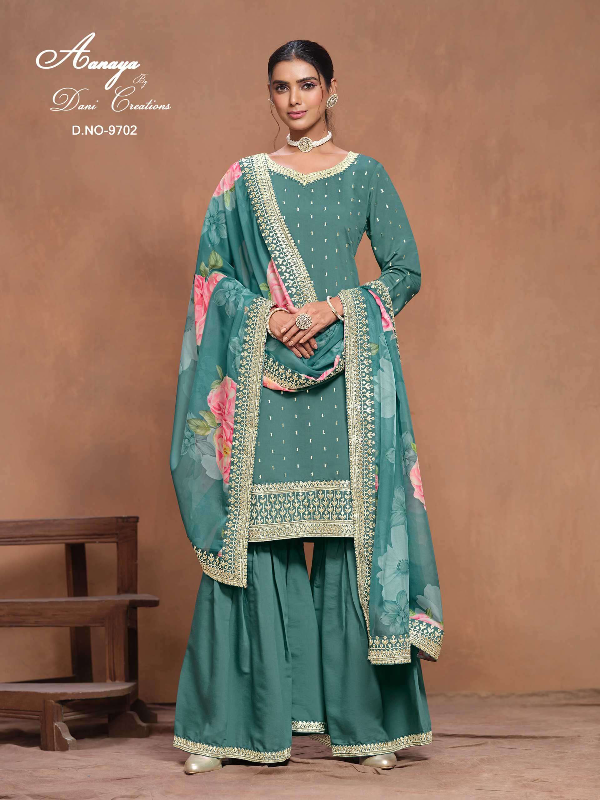 Aanaya Vol 197 9701 To 9704 Festive Wear Designer Silk Suit
