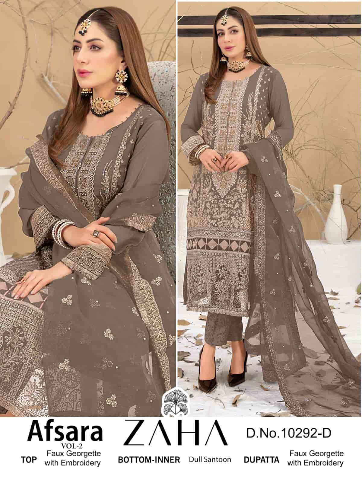 Zaha 10292 D Latest Fancy Embroidered Pakistani Salwar Kameez