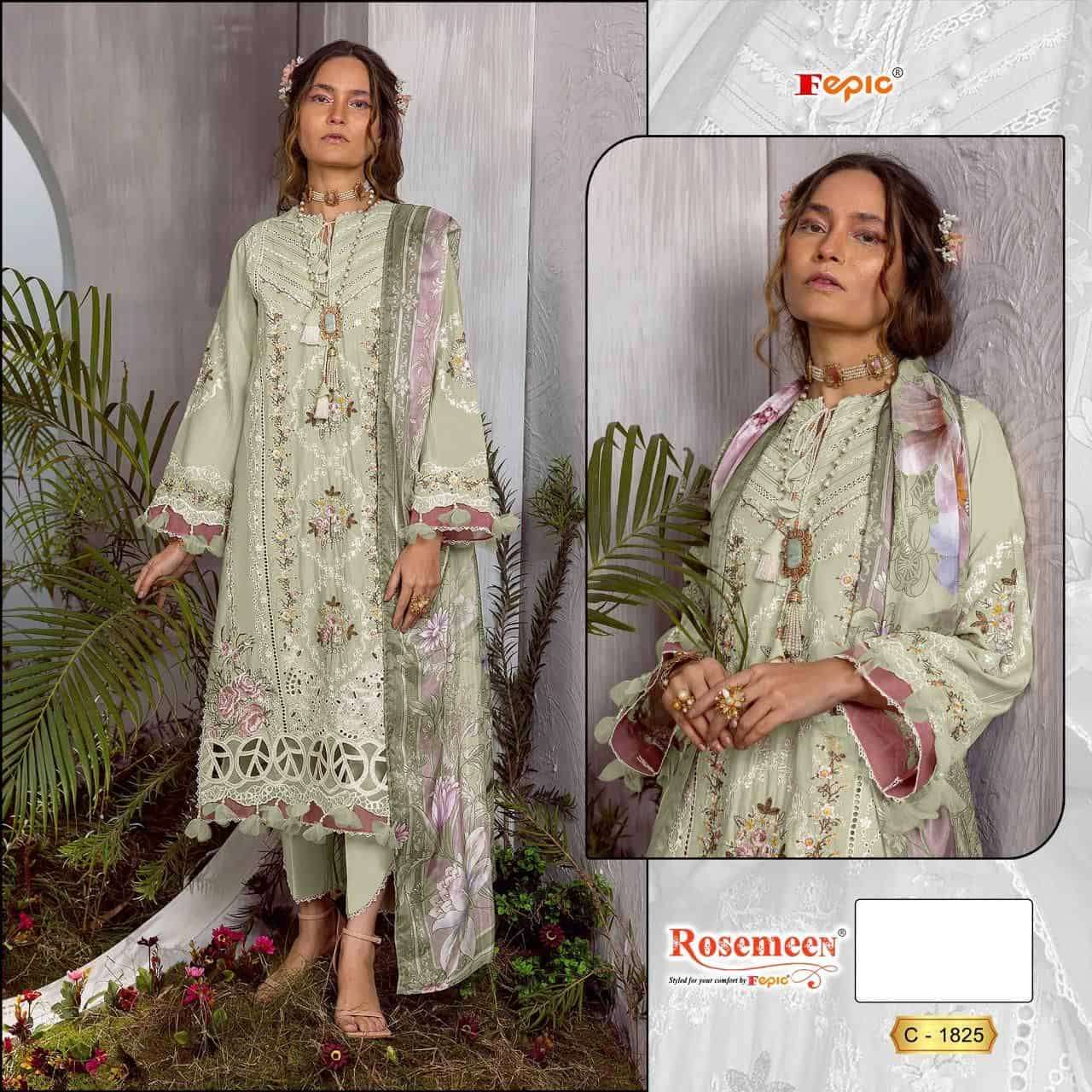 Fepic C 1825 Pakistani Latest Embroidered Cotton Dress Exporter