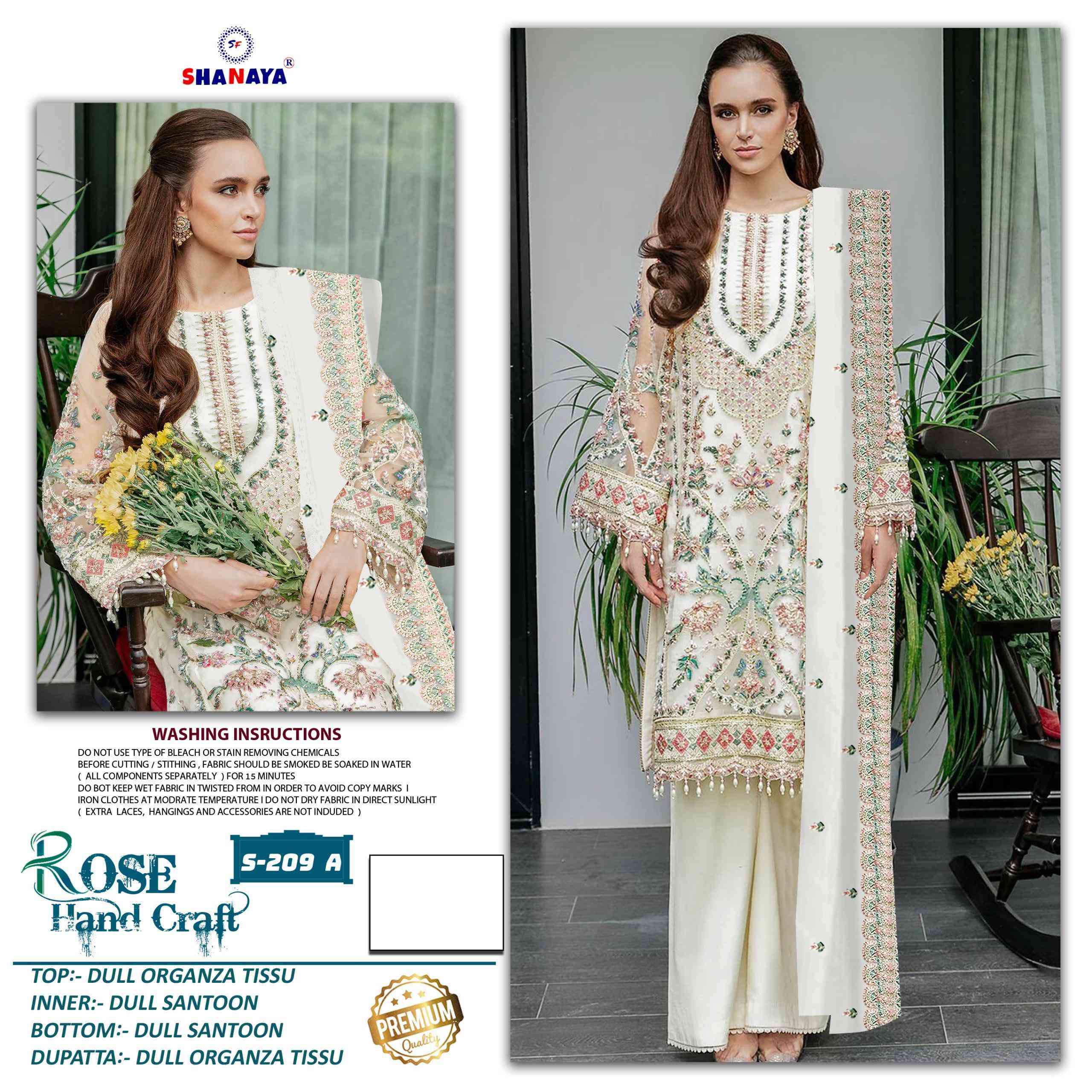 Shanaya Rose Premium S 209 Colors Pakistani Suit New