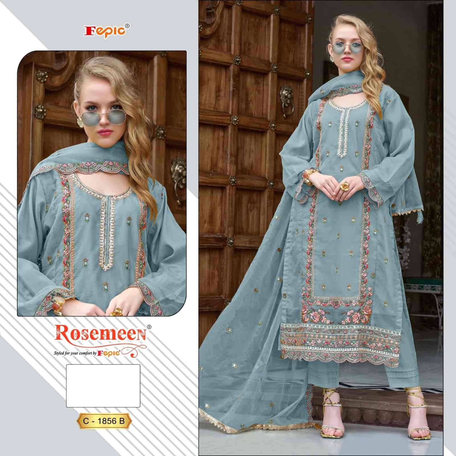 Fepic C 1856 B Organza Embroidered Designer Pakistani Dress Ensemble