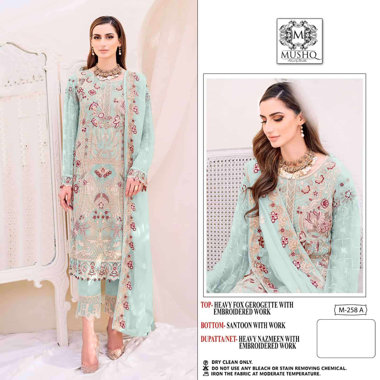 Mushq M 258 Colors Festive Wear Style Designer Pakistani Suit Wholesalers