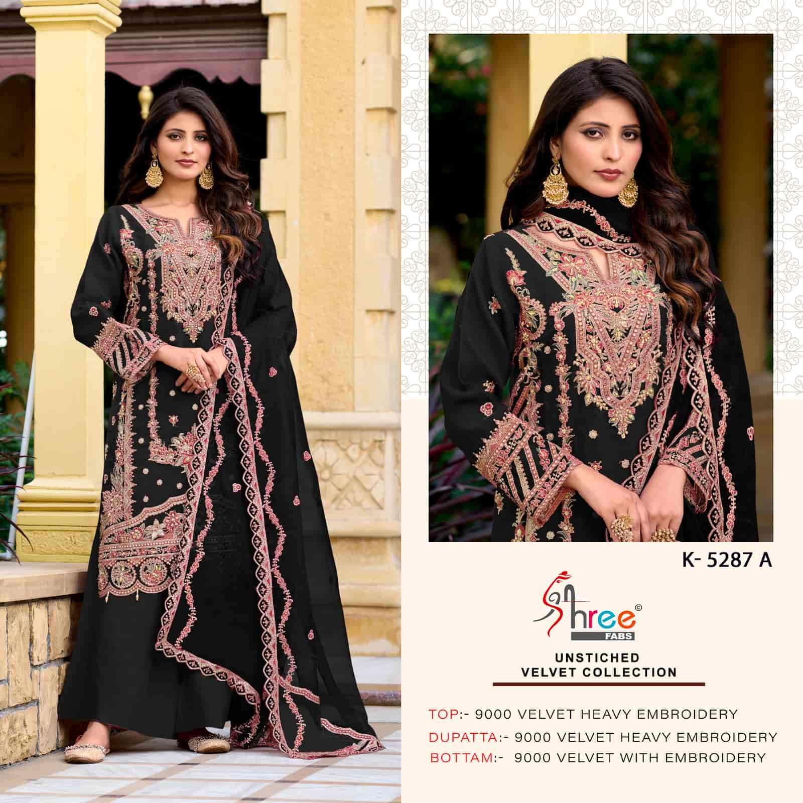 Shree Fabs K 5287 A Pakistani Festive Wear Style Velvet Salwar Suit Ensemble