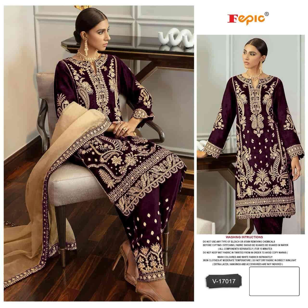 Fepic V 17017 Colors Pakistani Party Wear Style Designer Velvet Suit