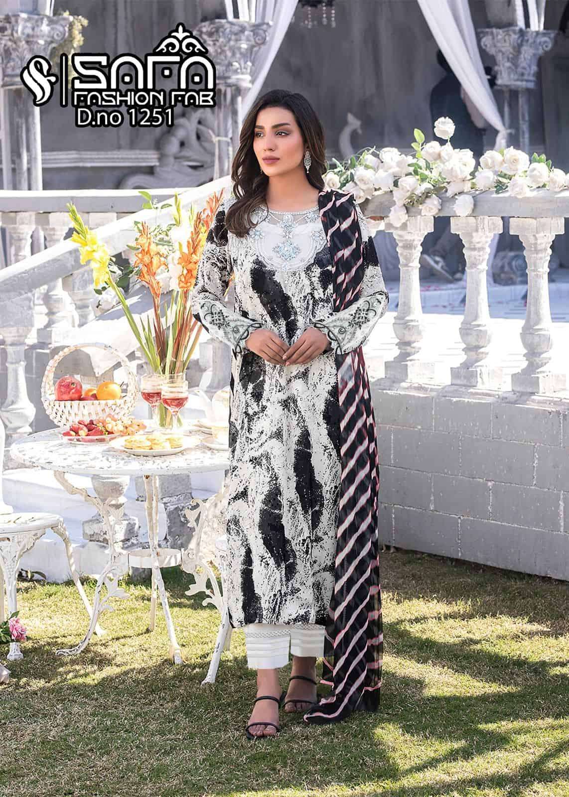 Safa Fashion Fab 1251 Formal Wear Pakistani Kurti Pant Dupatta Collection