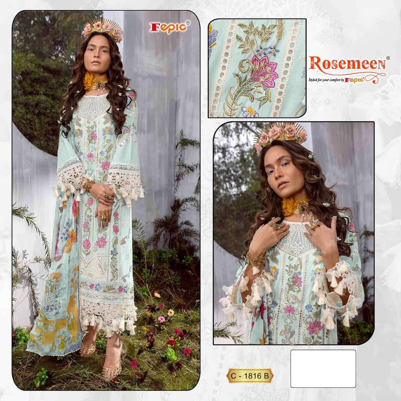 Fepic Rosemeen C 1816 B Embroidered Cotton Suit