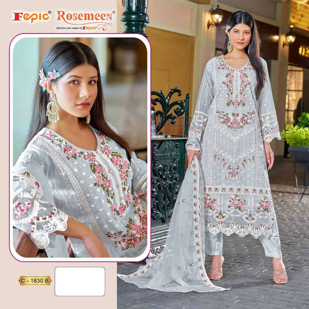 Fepic C 1830 B Pakistani Style Fancy Designer Embroidered Salwar Suit Ensemble