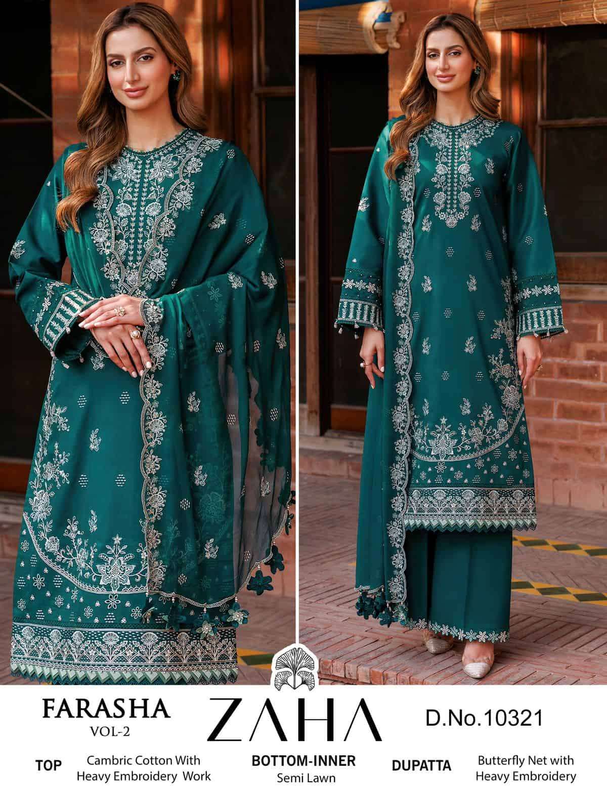 Zaha 10321 Latest exclusive Heavy Embroidered Designer Dress