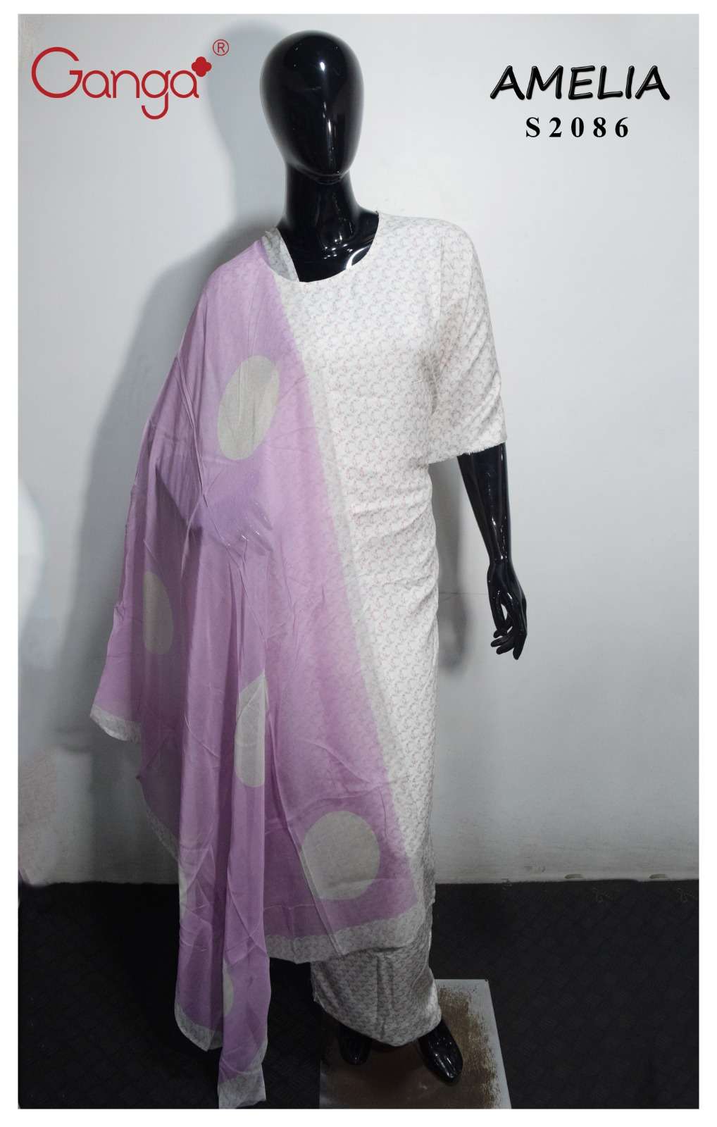 Ganga Amelia 2086 Pure Pashmina Digital Print Winter Wear Dress