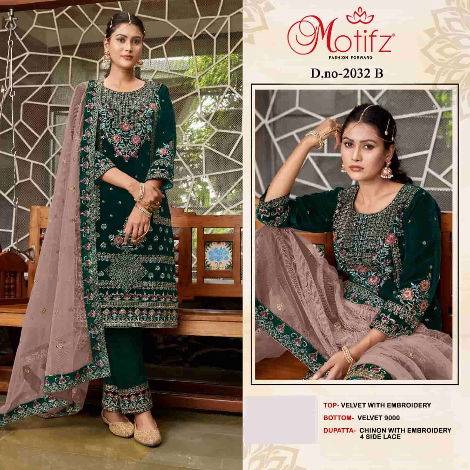 Motifz 2032 B Pakistani Designer Style Velvet Salwar Kameez Exporter