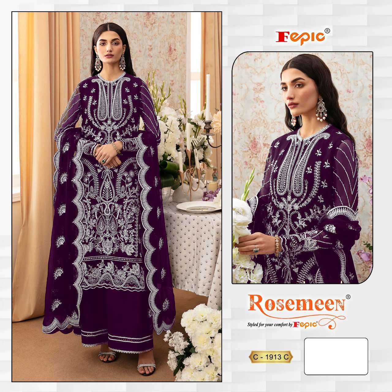 Fepic C 1913 Colors Designer Work Georgette Suit Pakistani Concept