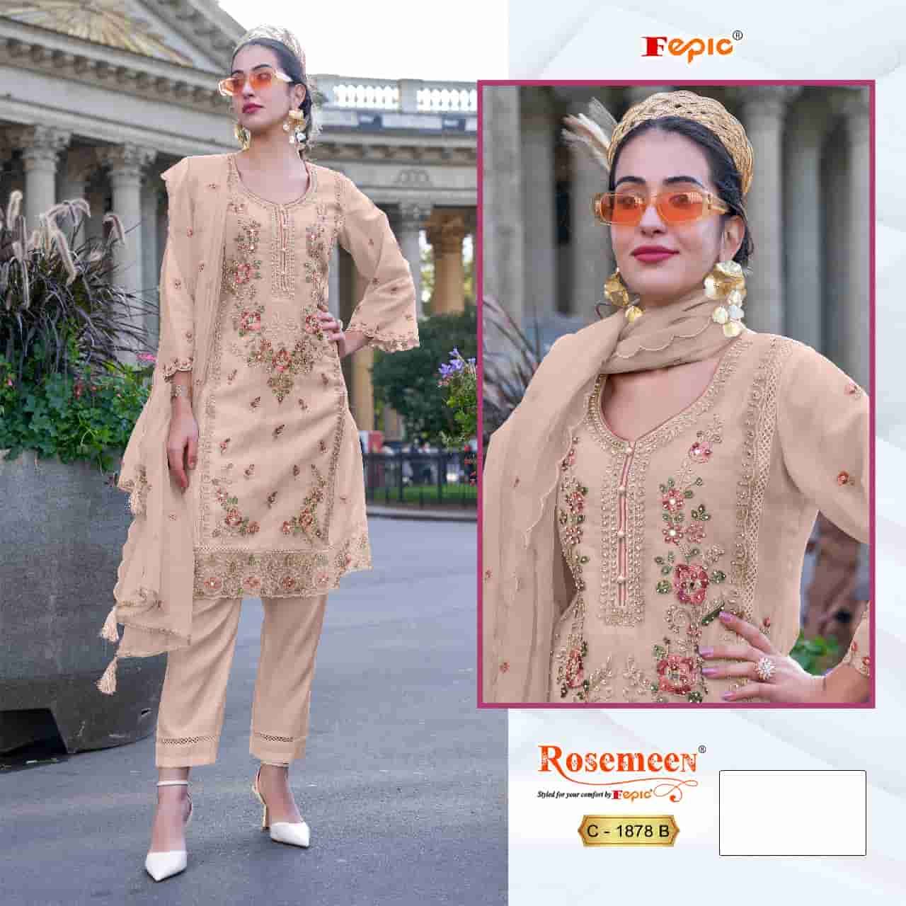 Fepic C 1878 B Fancy Embroidered Style Designer Organza Salwar Suit Ensemble